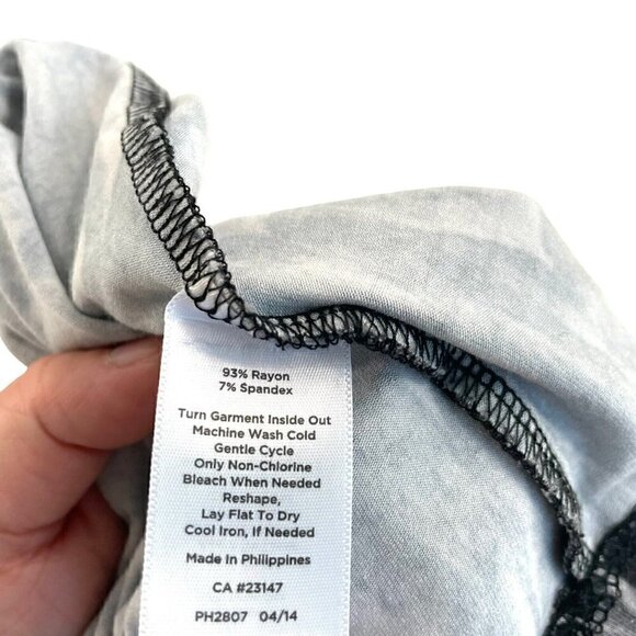 Talbots Stretch Abstract Feather Print Wrap Dress Classic Black Gray size Small - Picture 7 of 7